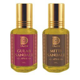 Duze Combo Gulab Sandali & Mitti The Scent Of Rain Kannauj Attar With Roller 6ml-58
