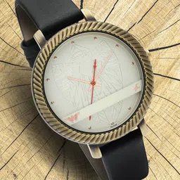 Fastrack Women Silver-Toned Dial & Black Leather Straps Wonder Woman Watch 6243QL01-41