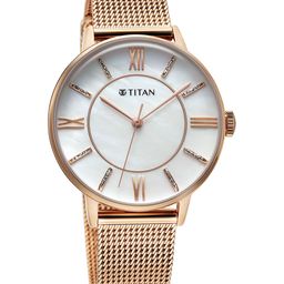 Titan Women Embellished Dial & Bracelet Style Straps Analogue Watch 95248WM02-picture-0