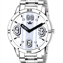 LOREM Men Printed Dial & Stainless Steel Bracelet Style Straps Analogue Watch LR111-A-image-7