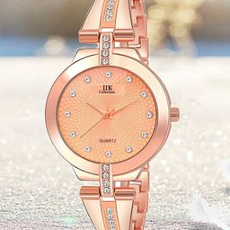 IIK COLLECTION Women Embellished Bracelet Style Straps Analogue Watch IIK-3057W1-image-34