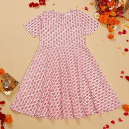 SAKA DESIGNS Girls Floral Printed Cotton A-Line Kurta-image-92