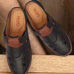 FAUSTO Men Laser Cut Shoe-Style Sandals-image-12