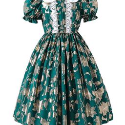 StyleCast x Revolte Floral Print Peter Pan Collar Puff Sleeve Maxi Dress-image-57
