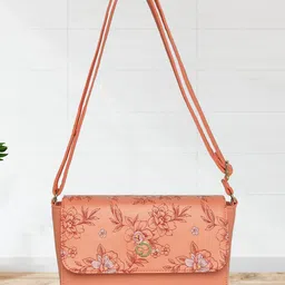 Caprese Floral Printed Structured Sling Bag-18