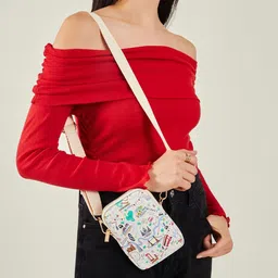 Accessorize Floral PU Structured Shoulder Bag with Applique-15