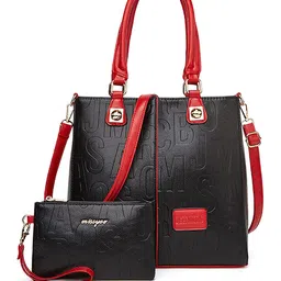 SYGA Textured Shopper Shoulder Bag with Applique-35