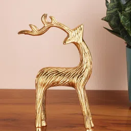 STITCHNEST Gold-Toned Textured Deer Showpiece-image-48