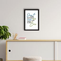 eCraftIndia White & Blue Motivational Quote Printed Framed UV Art Painting-image-47