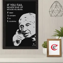 eCraftIndia Black & Grey Motivational Quote Printed Framed UV Art Painting-image-88