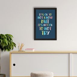eCraftIndia Blue & White Motivational Quote Printed Framed UV Art Painting-image-41