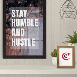 eCraftIndia Grey & White Motivational Quote Printed Framed UV Wall Art Painting-image-38