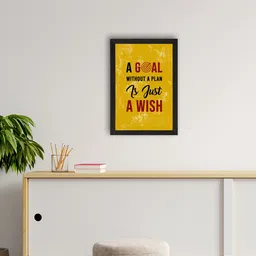 eCraftIndia Yellow Motivational Quotes Printed Satin Matt Texture UV Framed Wall Art-image-87
