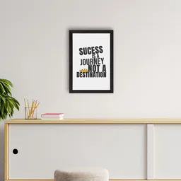 eCraftIndia White & Black Motivational Quote Satin Matt Texture UV Art Painting-image-42