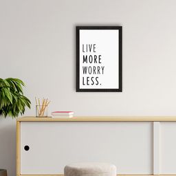 eCraftIndia White & Black Motivational Quote Satin Printed Framed Wall Art-image-80