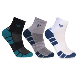 Bonjour Men Pack Of 3 Assorted Patterned Bamboo Ankle Length Socks-15