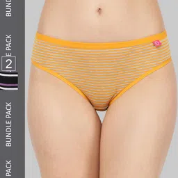 Dollar Missy Pack of 2 Striped Inner Elasticated Hipster Panty-image-52
