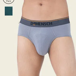 DAMENSCH Men Pack Of 2 Deodorizing Basic Briefs DAM-CTS-B-IRB-DRG-PACK-2-MIX-image-48