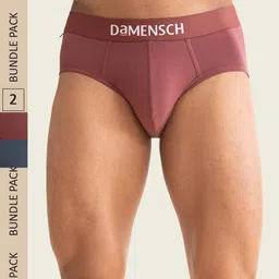 DaMENSCH Men Pack of 2 Deo-Cotton Anti-Bacterial Briefs DAM-NE-CTST-B-MAR-BUB-43
