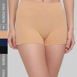 PLUMBURY Women Anti Microbial Pack Of 3 Boyshorts Briefs-picture-26