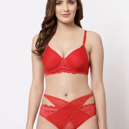 CUKOO Women Red Lace Lingerie Set BP21-035-image-26