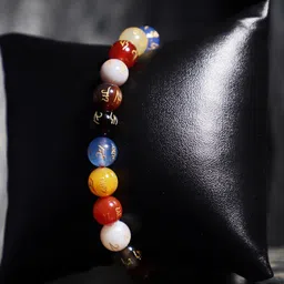 TAG 7 Natural Stone Om Mani Elasticated Slip-On Bracelet-17