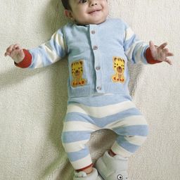 Greendeer Kids Pack Of 2 Self Design Pure Cotton Sweater With Pyjamas-5