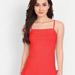 FIMS Non Padded Satin Camisoles with Briefs- NEW_1012_Red_Babydoll-47