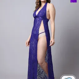 AROUSY Pack Of 2 Lace Self Design Halter Neck Net Baby Doll-image-47