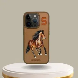 TREEMODA Embroidered iPhone 15 Pro Leather Mobile Back Case-43