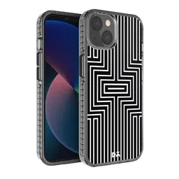 DailyObjects Black & White Maze White Stride iPhone 13 Back Case-31