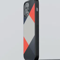 Macmerise Orange, Black & Grey Criss Cross Coral Design Printed iPhone 13 Pro Bumper Phone Back Case-1