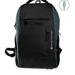 SWISS MILITARY Unisex Grey Brand Logo Printed Multi-Utility Backpack with Rain Cover-10