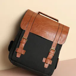 HAUTE SAUCE by Campus Sutra Women Black & Tan Backpack-43