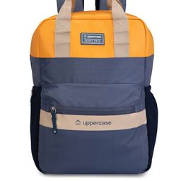 uppercase Unisex Blue & Yellow Colourblocked Laptop Sustainable Backpack-12