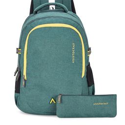 Aristocrat Unisex Green & Yellow Backpack-33
