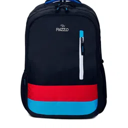PAZZO Unisex Red & Blue Colourblocked Contrast Detail Backpack-8