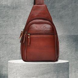 OLIVE MIST Textured Crossbody Leather Backpack-39