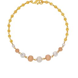 BHIMA 22K Hallmark 916 Purity Yellow Gold Rhodium Rose Ball Bracelet-image-63