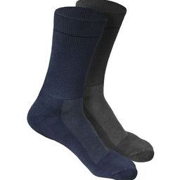 Heelium Unisex Navy Blue & Grey Pack of 2 Odour-Free Breathable Bamboo Crew Length Socks-picture-11
