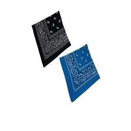Aadikart  Pack Of 2 Blue & Black Paisley Printed Cotton Bandanas-image-62