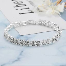 Shining Diva Fashion Women Crystals Silver-Plated Link Bracelet-picture-48