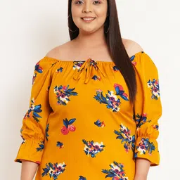 U&F Beyond Floral Printed Off-Shoulder Bardot Top-image-13