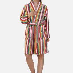 RANGOLI Pinstriped Pure Cotton Bath Robe-image-62