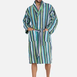 RANGOLI Men Pure Cotton Bath Robe-image-24
