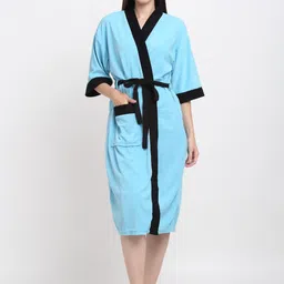 Creeva Everyday Collection Tie-Up Front Pocket Terry Bath Robe-13