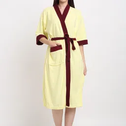 Creeva Everyday Collection Tie-Up Front Pocket Terry Bath Robe-0