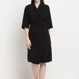 Creeva Everyday Collection Tie-Up Front Pocket Terry Bath Robe-5