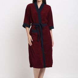 Creeva Belted Terry Bath Robe-image-84