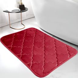 Story@home Red Textured Microfiber Anti Skid 210 GSM Bath Mat-image-78
